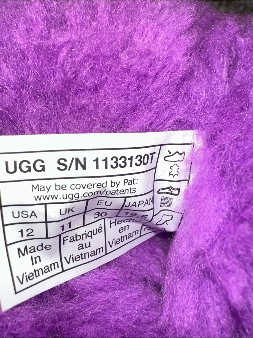 UGG Girls Bright Purple Bailey Ribbon Back Boots Sz 12